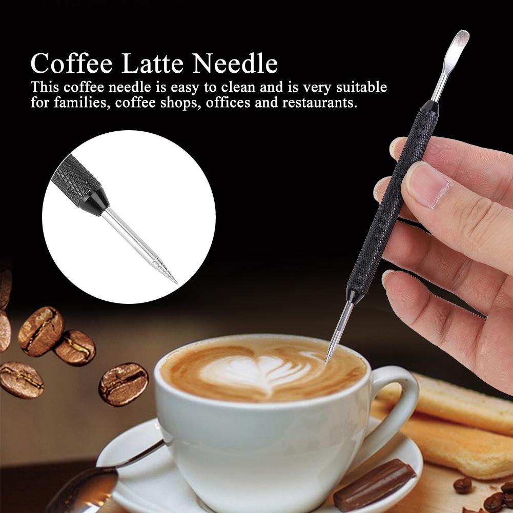 Stainless Steel Color Latte Pull Flower Needle Coffee Art Pen DIY Latte Decorating ToolBlack