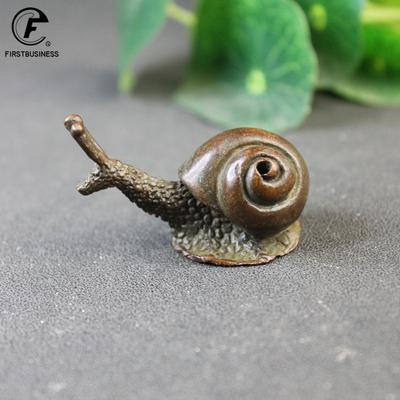 Antique Copper Snail Figurines Miniatures Desktop Ornaments Small Animal Statue Living Room Home Decorations Crafts Accessories