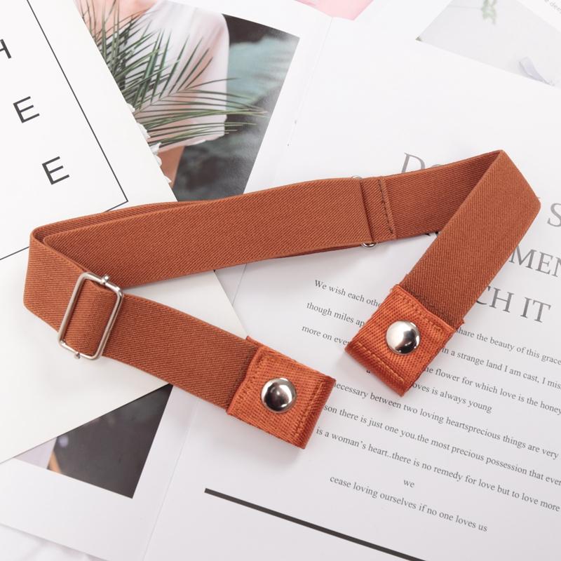 Elastic Belt Without Buckle Canvas Women Buckle Free Belt Ladies Jeans Pants Waist Lazy Belt Stretch No Buckle Invisible Belt