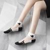 5Pairs Wear-resistant Short Socks Breathable Sport Socks Casual Black and White Cat Socks