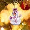 Pink Snowman Christmas Decorations Flat Printing Cartoon Hanging Pendants Christmas Gift Car Hangable Embellishment