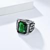 2026 Vintage Tulip Inlaid Gemstone Ring Men's Personality Wrench Hoop Jewelry
