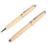 Solid Wood Box Office Business Bamboo Signature Ball Pen, Advertising Gift Bamboo Wood Spinning Ballpoint Pen Set