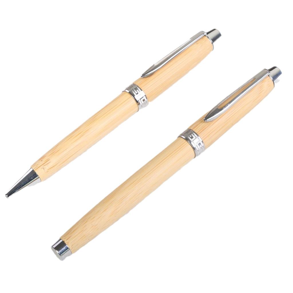 Solid Wood Box Office Business Bamboo Signature Ball Pen, Advertising Gift Bamboo Wood Spinning Ballpoint Pen Set