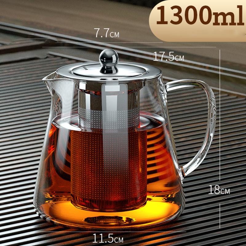 Heat Resistant Glass Teapot with Stainless Steel Tea Strainer High Heat Resistant Infuser Flower Kettle Kung Fu Tea Pots