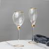 Luxury Gold-Rimmed Crystal Champagne & Wine Glasses - Elegant Stemware for Dining Table Clubs Display Rooms Decorative Glassware