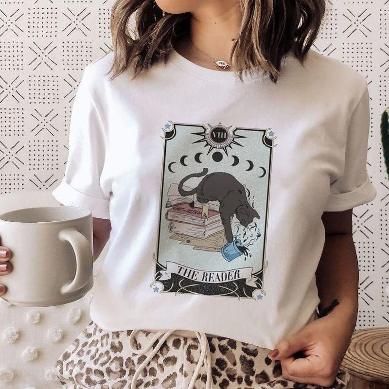 3D Book Printed Short Sleeve T-shirt 3D Book Print Round Neck Short Sleeve T-shirt