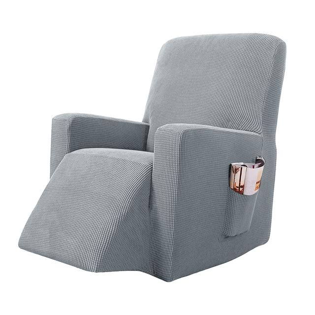 Stretchy Recliner Slipcover Updated Woven Jacquard Recliner Chair Cover With Side Pocket Anti -Slip Fitted Recliner Cover Couch Protector