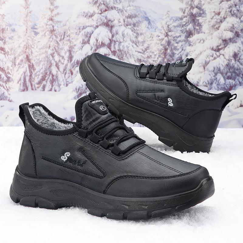 Peking bomullsskor herr sammet förtjockade herrskor vinter vardagsskor varma snökängor herr bomullsskor