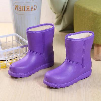 Wasserdichte, rutschfeste Plüsch-Schneestiefel für Damen - Warme, integrierte EVA-Schuhe für Regen, Küche, Wäscherei & Arbeit.