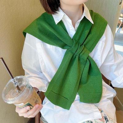 Cape Knitted Shawl Blouse Shoulders Fake Collar Wool Scarves Solid Color Scarf  Female/Girls