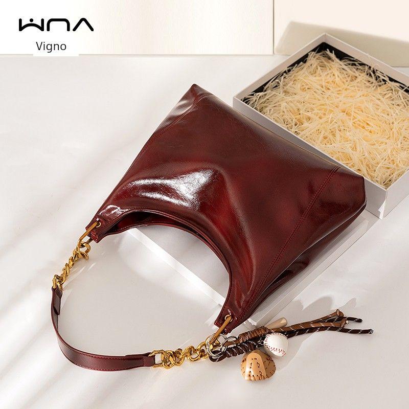 

Red Soft Leather Wedding Bag Women s Bridal Bags Large Capacity Totes Shoulder Bag Chain Underarm Bag Daily Use Burgundy