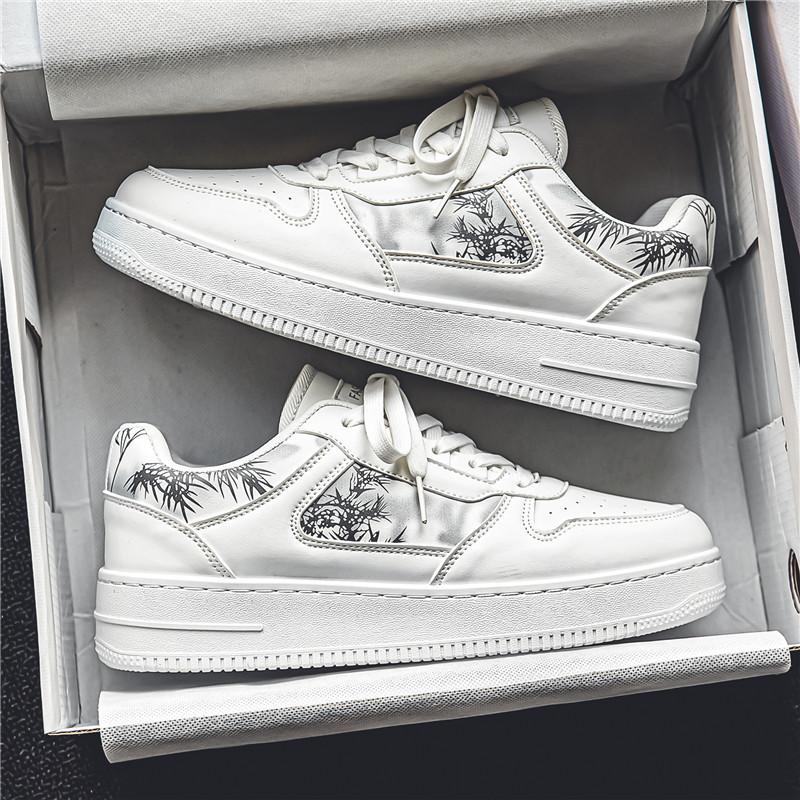 

Мужская обувь весна национальный нишевый дизайн чувство ВВС aj Нет. 1 пара маленьких белых кед, студенческие, для увеличения роста, повседневные спортивные 44