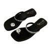 Fashion Crystal Women Clip Toe Slippers Casual New Shoes Summer Sandals Trend 2025 Fashion Square Toe Flip Flops Woman Slides Sandalias