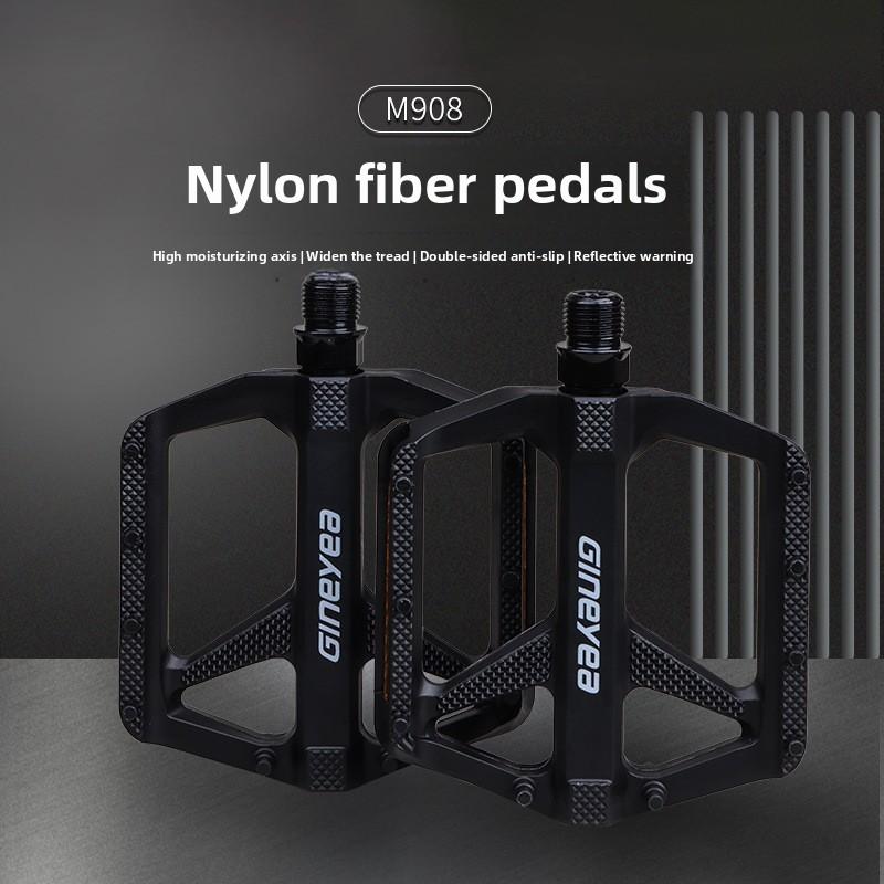 Bicycle Pedals Non-Slip Aluminium Mountain Bike Pedals with Reflector 9/16 Inch Bearing Platform Pedals for BMX MTB Racing Bikes