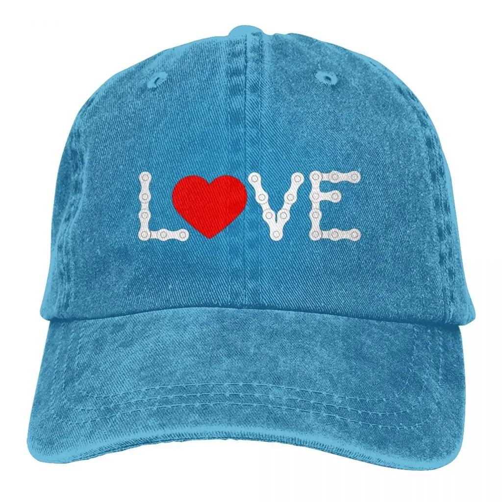 L Love Bike Bicycle Cycling Baseball Cap Accessories Casual Distressed Cotton Hat Men Women