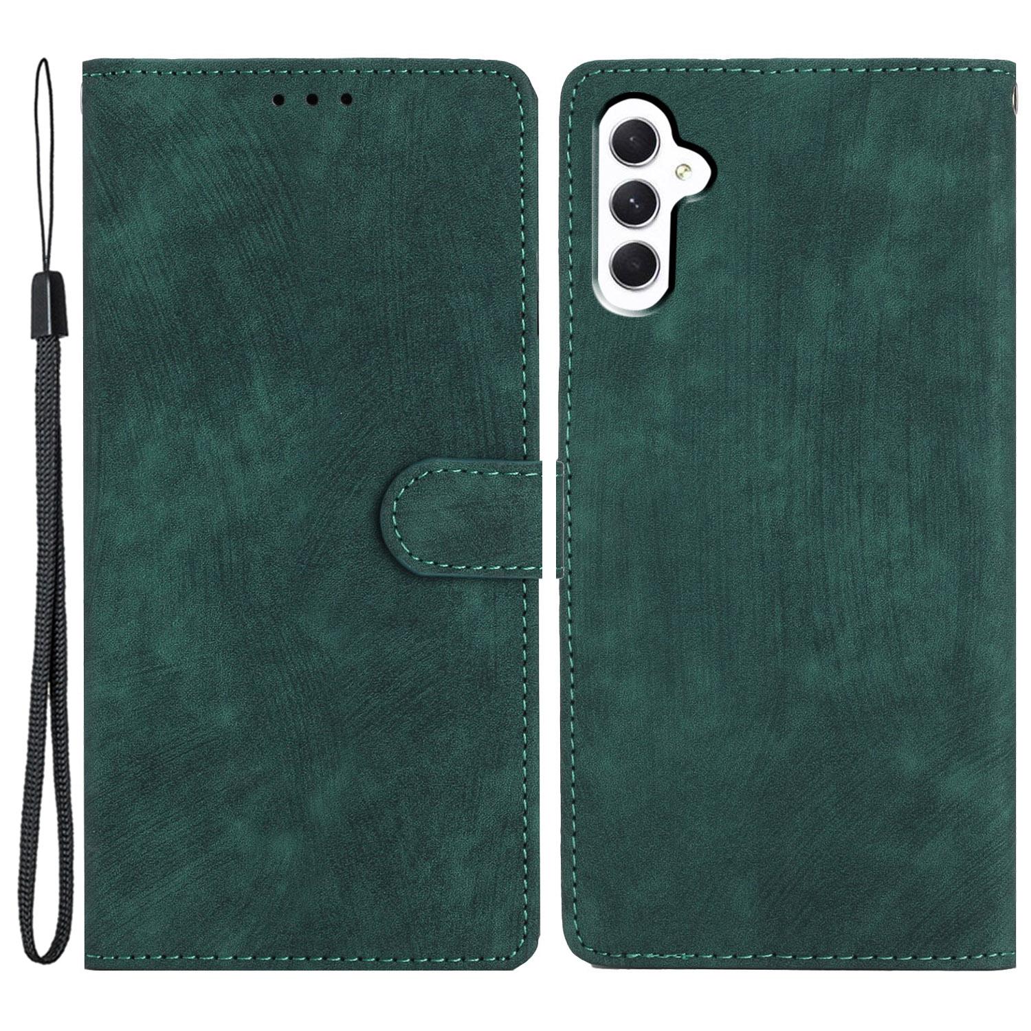 

For Samsung Galaxy A36 5G Case with Card Clots Skin-Touch PU Leather Phone Cover Stand Green