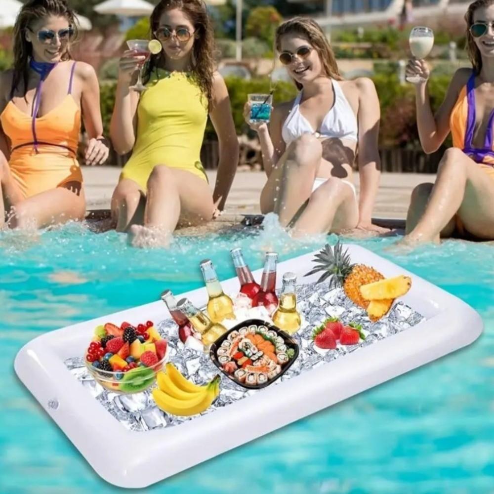 Multi-functional Inflatable Serving Bar PVC Pool Float Tray Inflatable Floating Tray Camping