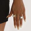 Vintage White Imitation Pearl Open Rings for Women 2026 Fashion Metal Irregular Geometric Pearl Ring With Zircon Wedding Jewelry