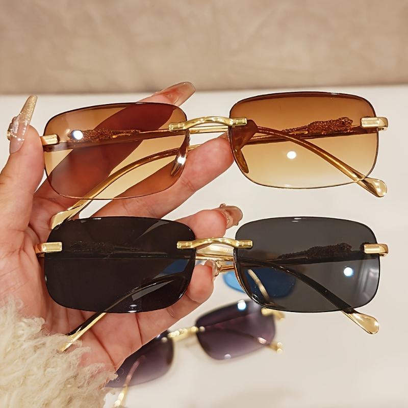 2PCS Simple Retro Style Chic Frameless Fashionable Glasses Suitable for Men and Women To Wear Suitable for Shopping Parties Etc