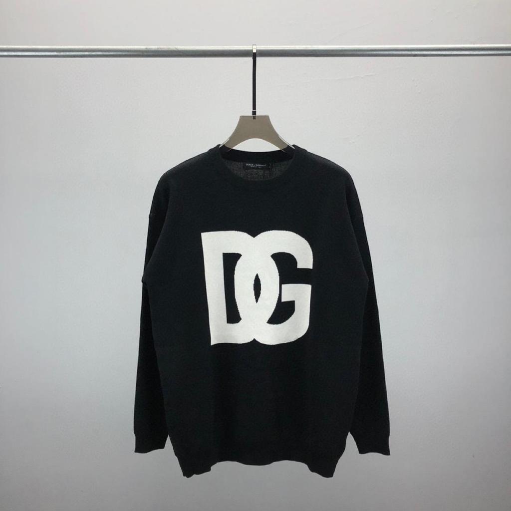 European Style Unisex Wool Sweater with Large Letter Jacquard Pattern