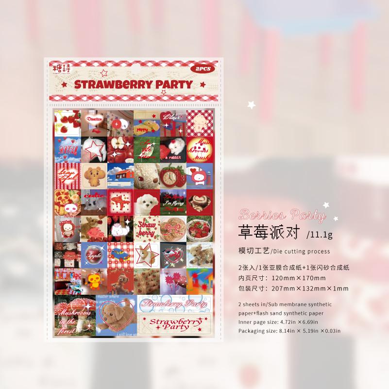 2 Blatt/Beutel Synthetisches Papier Sparkling Fantasy Diary Serie Fantasy Kleine Quadratische Dekorative Aufkleber Für Fotorahmen Kalender