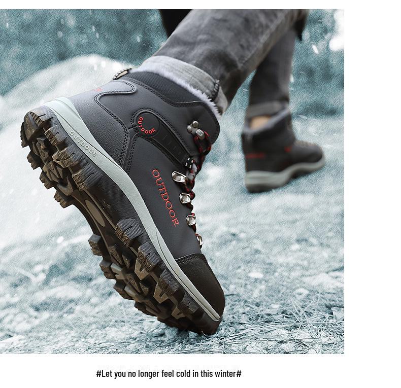 Herren Schneestiefel High Top Plus Samt Dick Warm Baumwollschuhe Größen 45 & 46