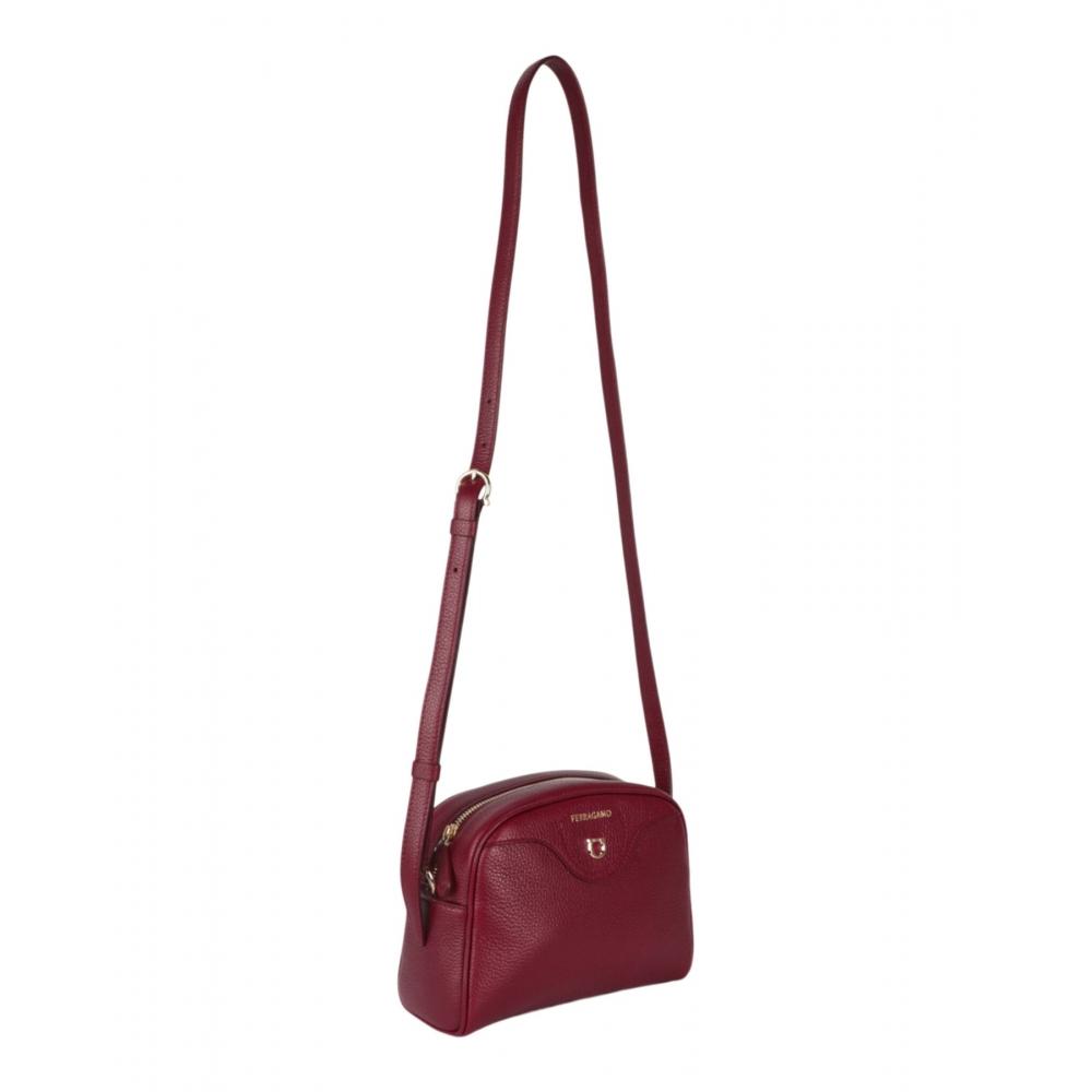Salvatore Ferragamo Travel Camera Crossbody Bag Burgundy