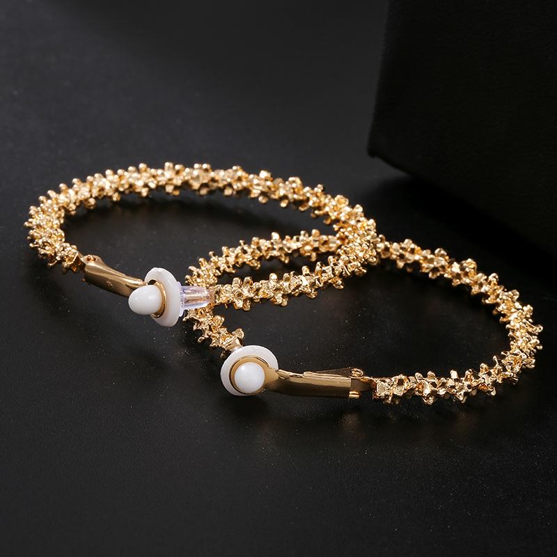 Trendy Vintage Big Round Hoop Clip On Earrings for Women Fashion Statement Punk Charm Non Pierced Earrings Party Jewelry