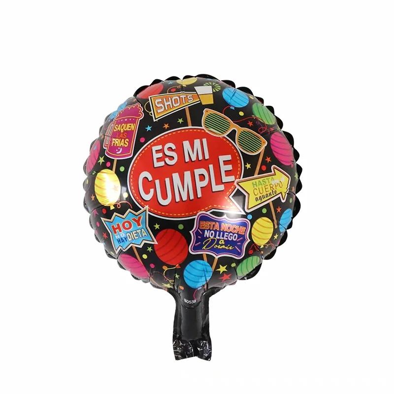 10Pcs Feliz Cumpleaños Día AIr Globos 10inch Colorful Mini Spanish Happy Birthday Foil Balloons Home Party Decorations Kids Gift