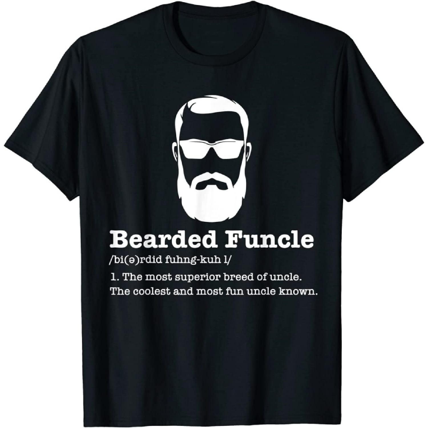 Bearded Funcle Shirt Funny Uncle Vintage Style Unisex T-Shirt Men Women Birthday Gift Black XXXXXL разноцветный