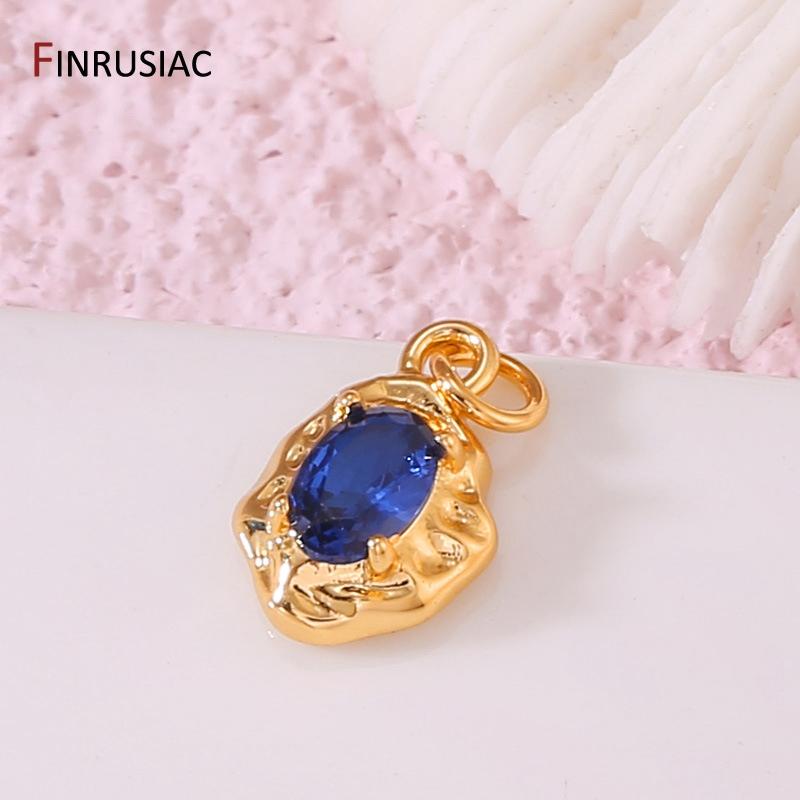 

DIY Handmade Jewelry Accessories Inlaid Night Sky Blue Zircon Irregular Pendant Earrings Pendant Fittings 2 pieces синий