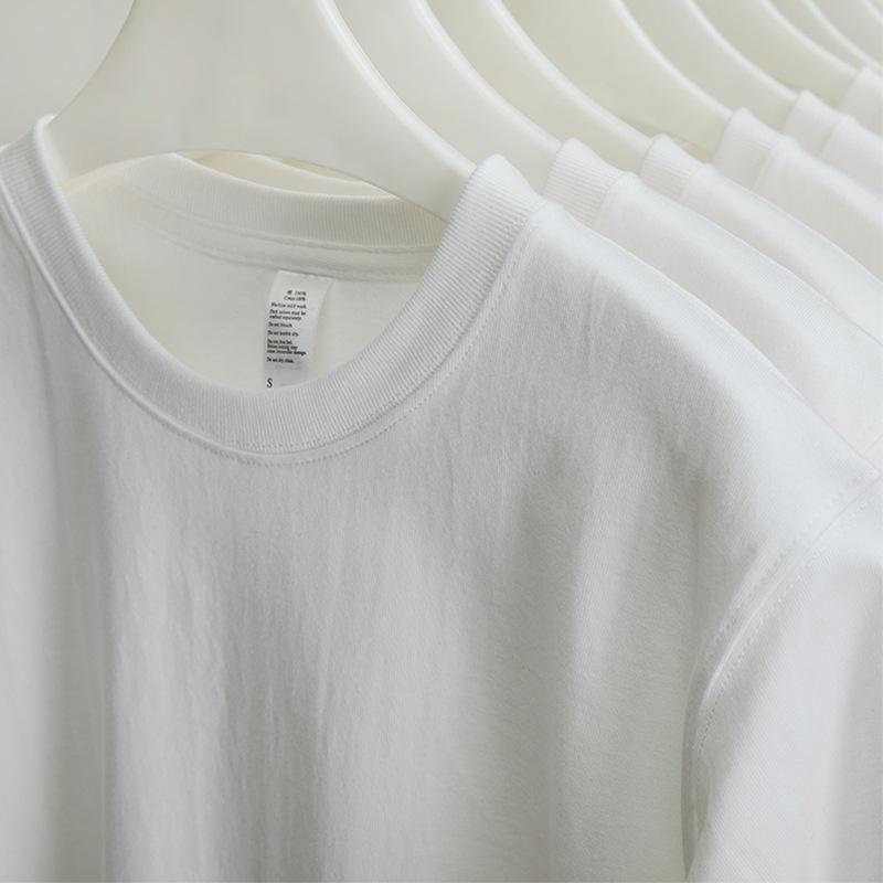 Unisex Heavyweight 260g Pure Cotton Round Neck Opaque White T-Shirt