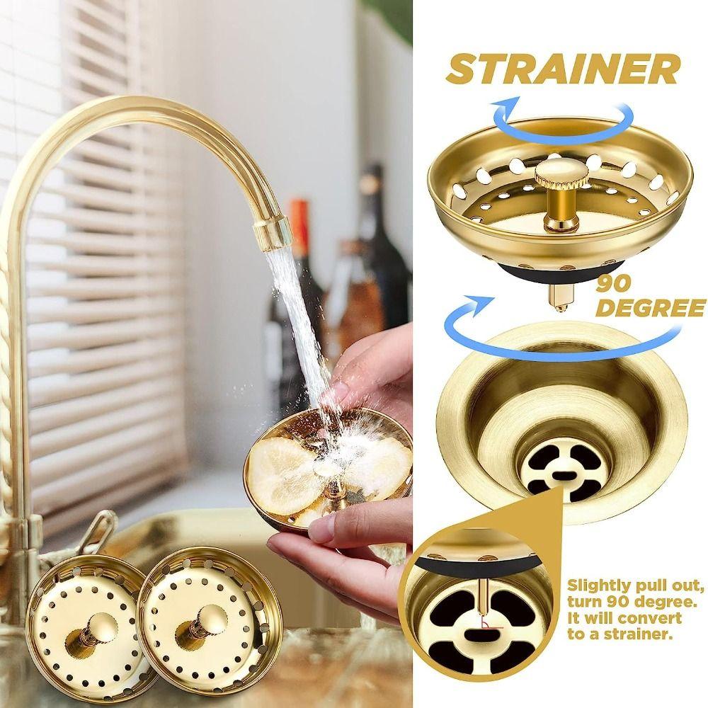 2 Pcs Advanced Sink Kitchen Strainer Filter Sink Stopper Stainless Steel