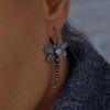 European and American Design Distressed Dragonfly Earrings Retro Insect Moonstone Earrings for Women