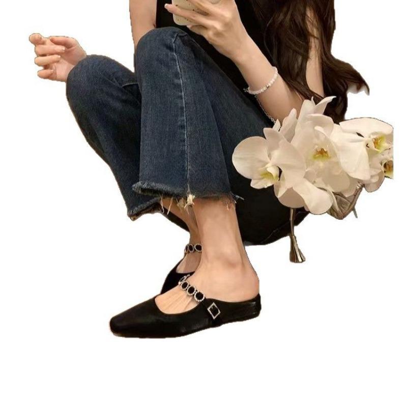 

Обувь, увеличивающая рост, Квадратный носок, Ремешок, Неглубокий вырез, Универсальные полушлепанцы, Женская обувь, Сандалии 34 чёрный