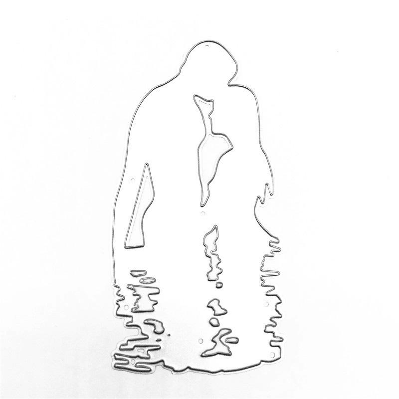 Art Pattern of Lovers Falling In Love Metal Steel Cutting Dies Stencils Scrapbooking Craft Die 3D DIY Festival Card Making