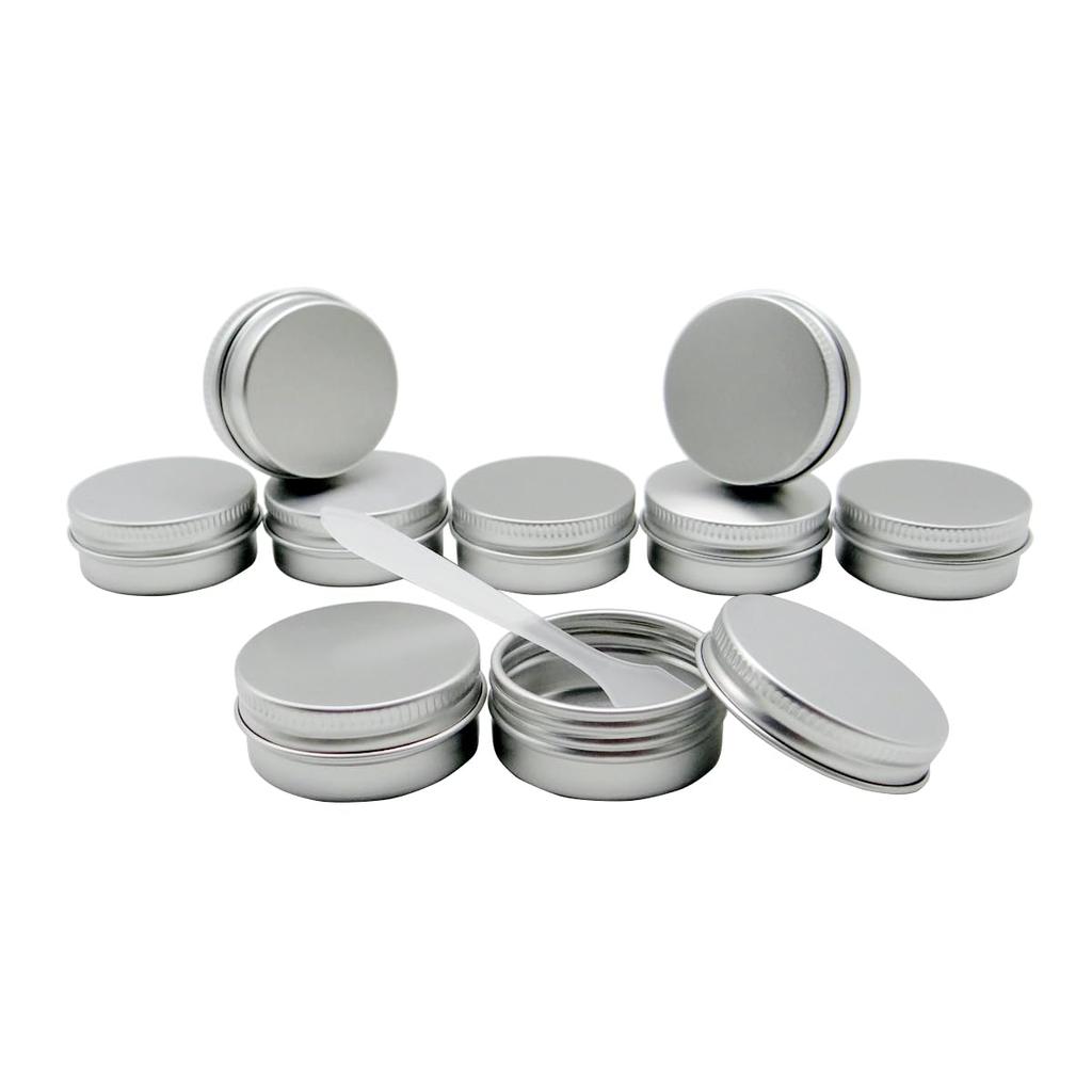 Wopanxye 15ml Silver Aluminum Refillable Cream 15g Cream Cosmetic Small Ointment Aluminum Aluminum Jar Cream Cosmetic Storage for Travel and Small Lip