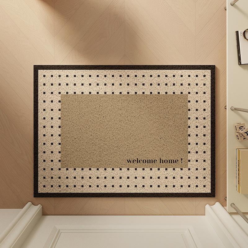 Crème Luchtinlaat Deurmat Zijde Ring Deurmat Antislip Deur PVC Vloermat Vuilmat Kan Worden Gesneden 140*180
