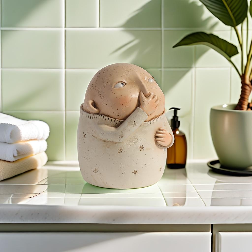 New Vulgar Resin Sculpture Funny Boy Girl Pinching Nose Statue Bathroom Decor Couple Gift