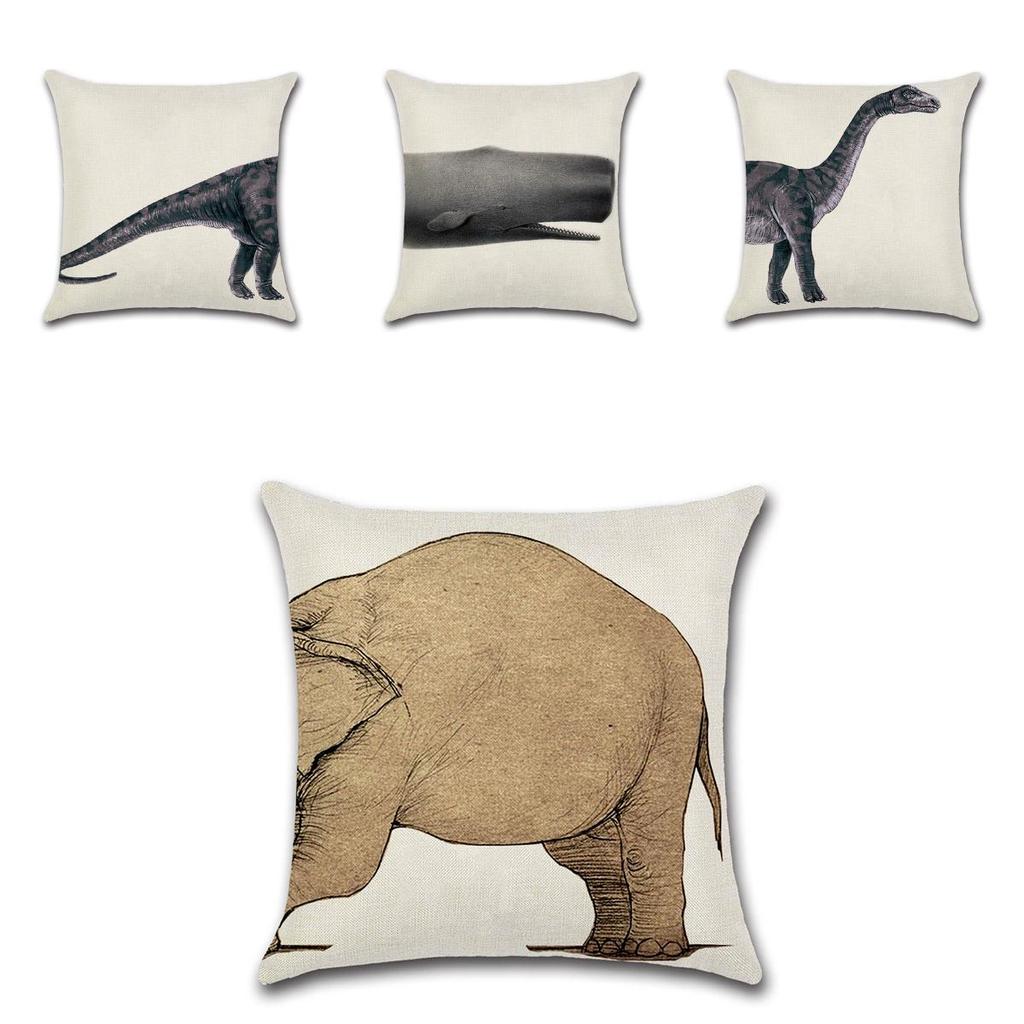 Premium Quality Cotton Linen Pillowcase Featuring Delightful Animal Patterns