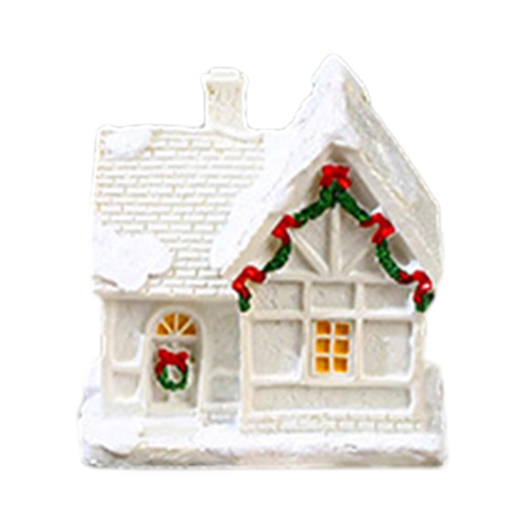 Christmas LED Light House Luminous Wooden Cabin Ornament Snow Scene Village Christmas Decoration For Home  New Year