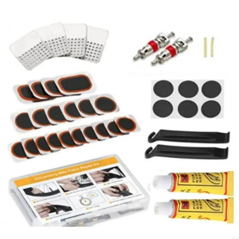 Portable Bike Tire Repair Kits with Bike Tire Levers, Rubber Patches Bicycles Inner Tube Puncture Patches Repair Tool