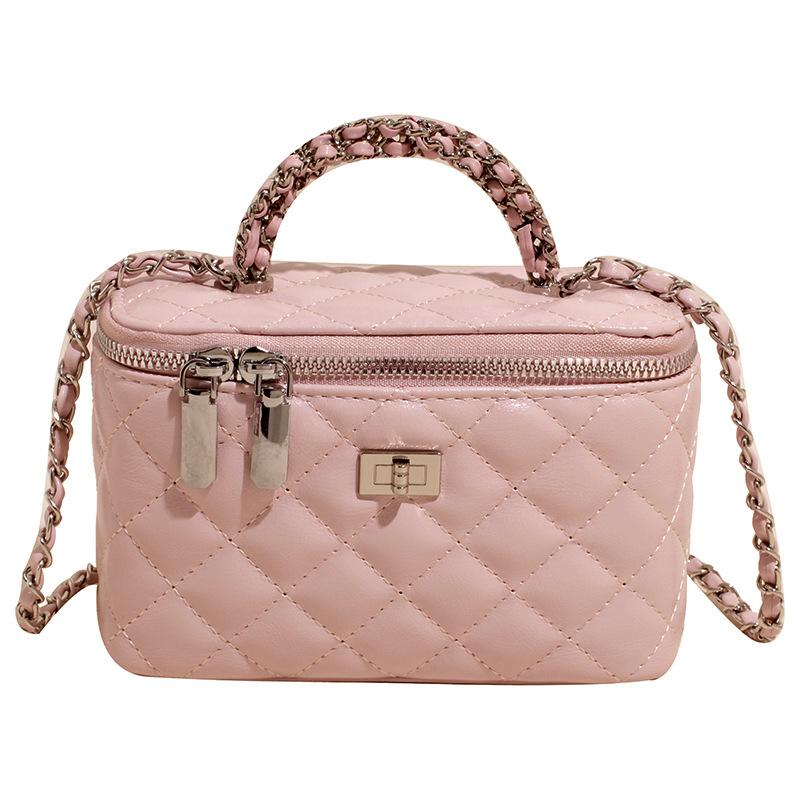 

2025 new Korean version of casual fashion temperament portable box bag versatile super fire temperament commuter chain messenger bag