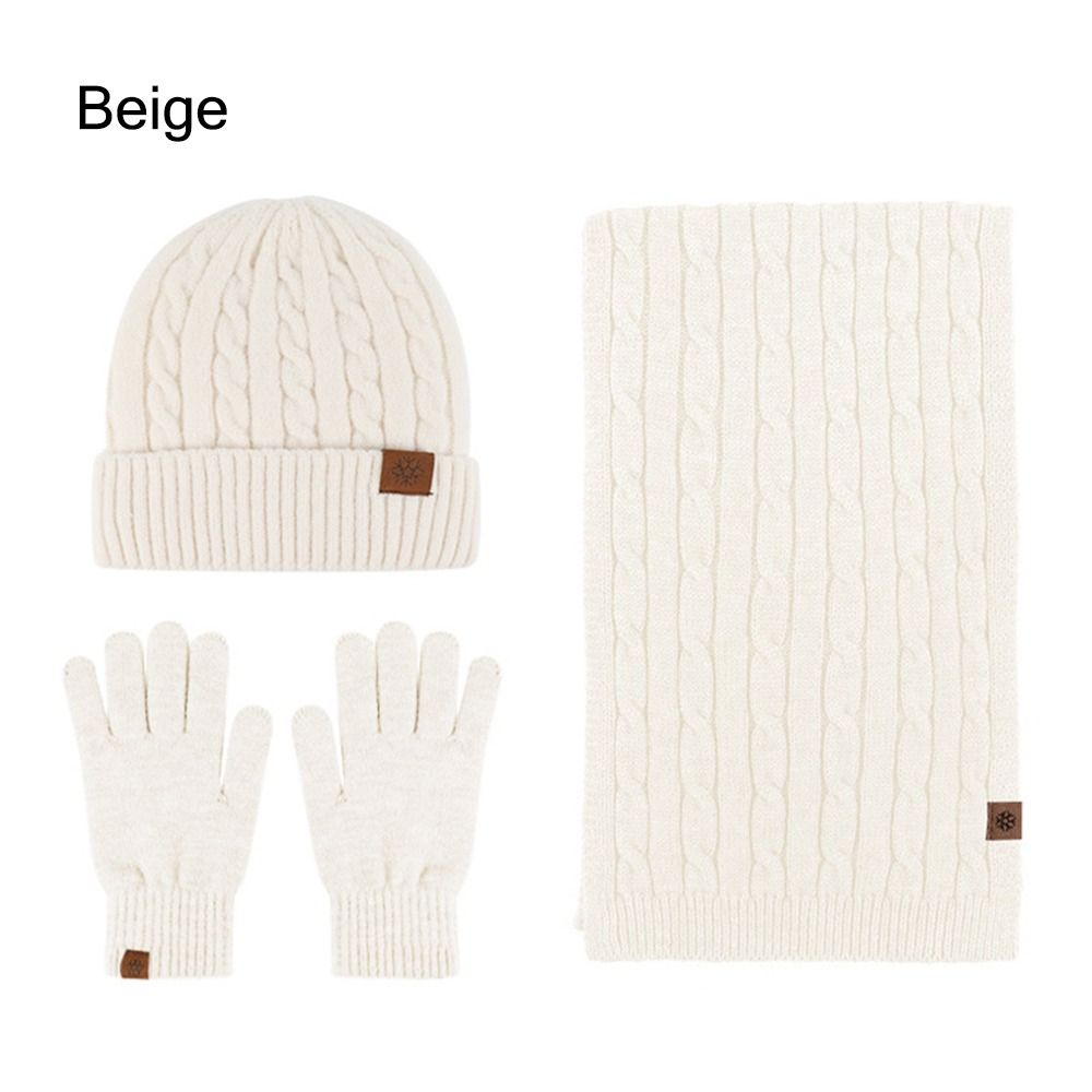 Warm Winter Hat Soft Long Knit Scarf Fashion Beanie Hat Scarf Gloves Set  for Women & Men