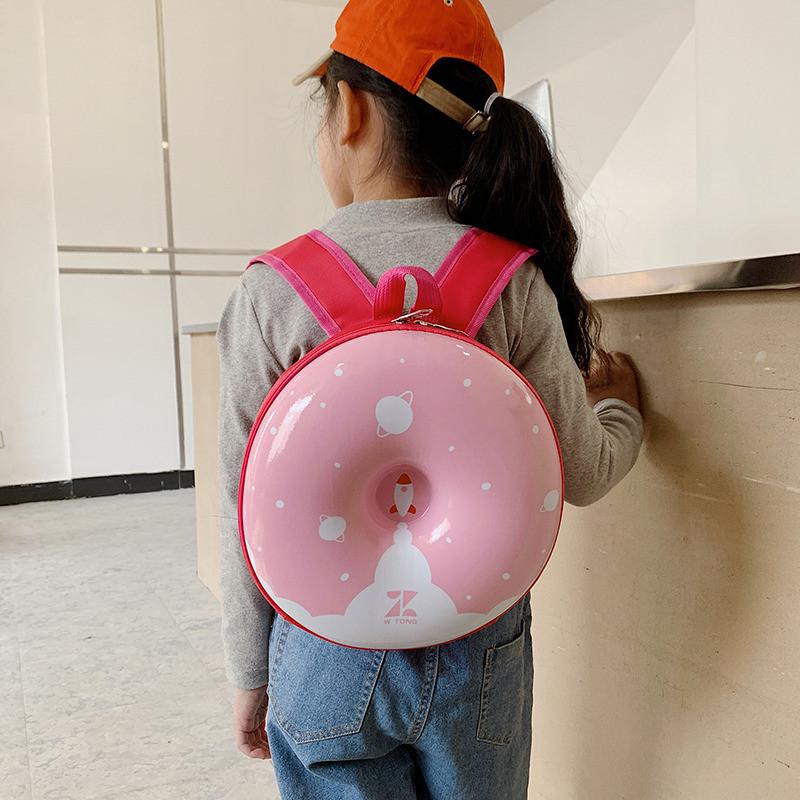 Pattern Cute Cartoon Donut Shaped Large Capacity Children Backpack For School