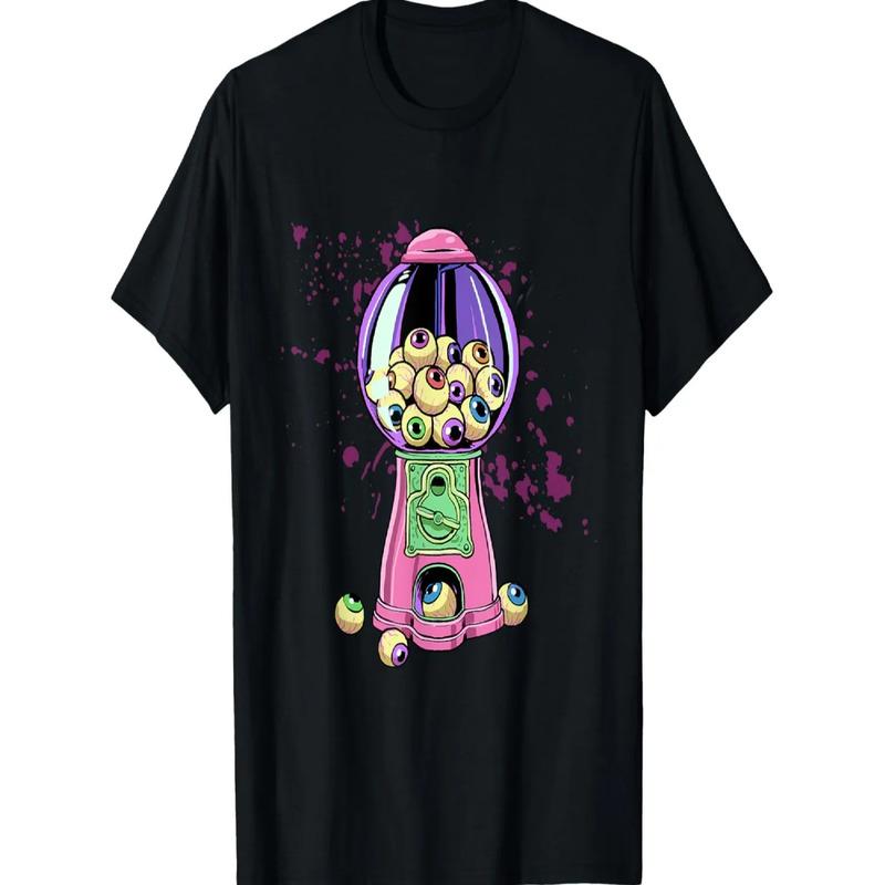 Camisa Weirdcore Gumball Bubble Gum Machine Eyeball Dreamcor S разноцветный