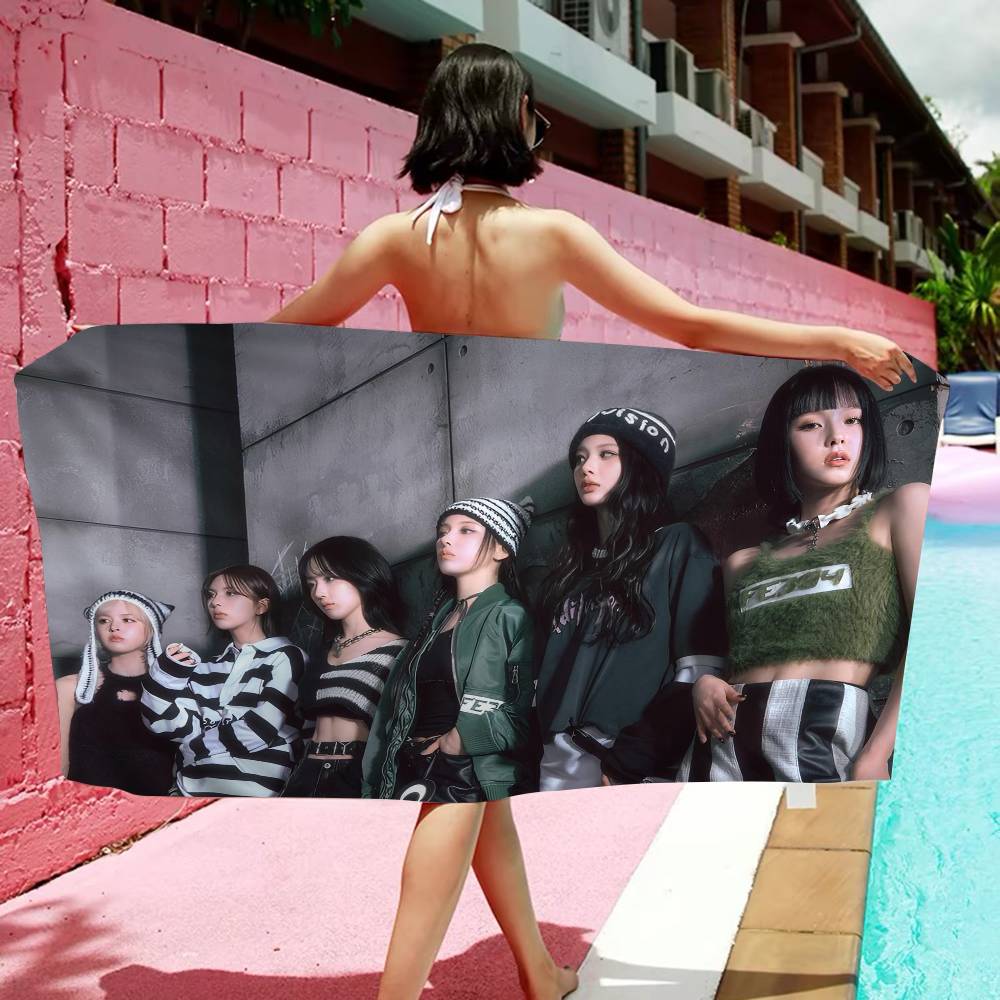 Girlgroup Unique N-NMIXX Beach Towel Colorful Bath Towels For Girl Microfiber Quick Dry Sand Free Beach Yoga Spa Gym Pool