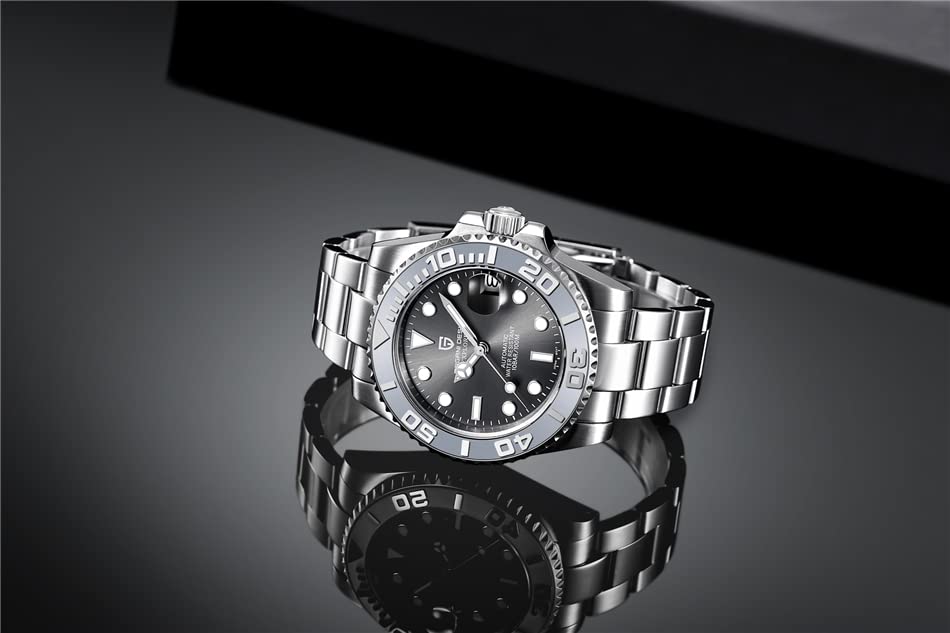 Montre PAGANI DESIGN fabriquée au Japon Mouvement SEIKO NH35 Yacht Master Divers Boîtier mécanique automatique avec lunette en céramique étanche Business Work Dress