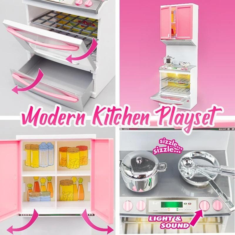 Children's Kitchen Toy Set Simulation Mini Kitchenware Refrigerator Model Girls Play House Toy Gift Box